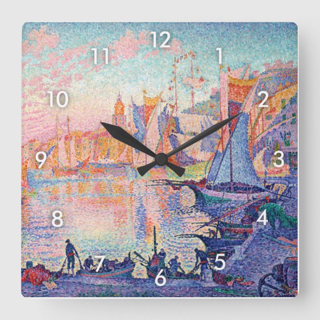 Horloge Carrée Le Port de Saint-Tropez, Signac (Recto)