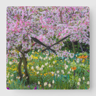 Horloge Carrée Le printemps dans le jardin de Claude Monet