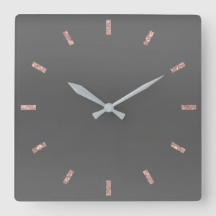 Horloge Carrée Le rose gris de Graphit rougissent les parties
