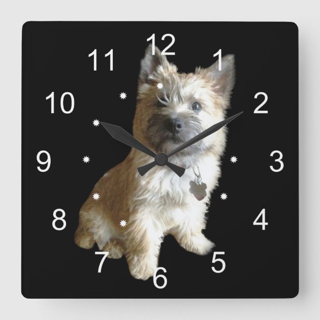 Horloge Carrée Le Terrier Cutest Jamais ! Plus mignon que Toto ! (Recto)