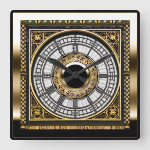 Horloge Carrée Le visage de l'horloge la plus célèbre Big Ben d