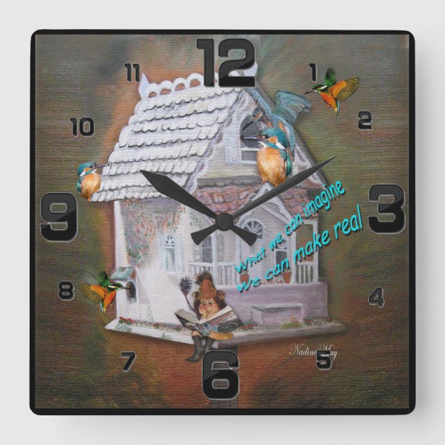 Horloge Carrée Lecteur Leprechaun (Recto)