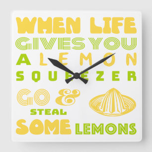 Horloge Carrée Lemon Squeezer
