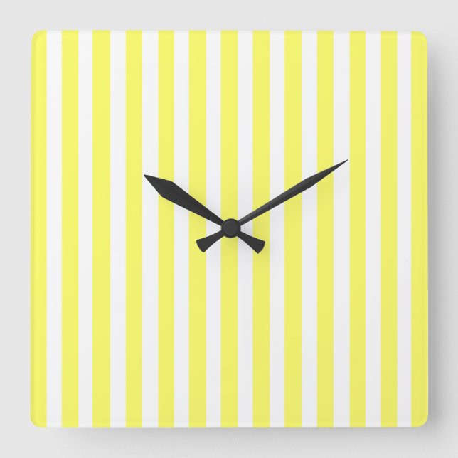 Horloge Carrée Lemonade Modern Stripes (Recto)
