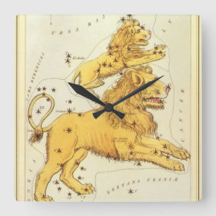 Horloge Carrée Léo le Lion Constellation Vintage Urania's Mirror