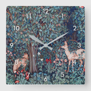 Horloge Carrée Les animaux dans la forêt, William Morris