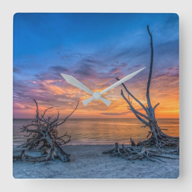 Horloge Carrée Les arbres d'amant (Recto)