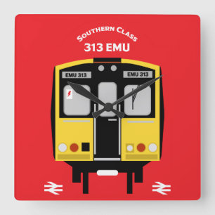 Horloge Carrée Les passionnés de train ferroviaire britannique