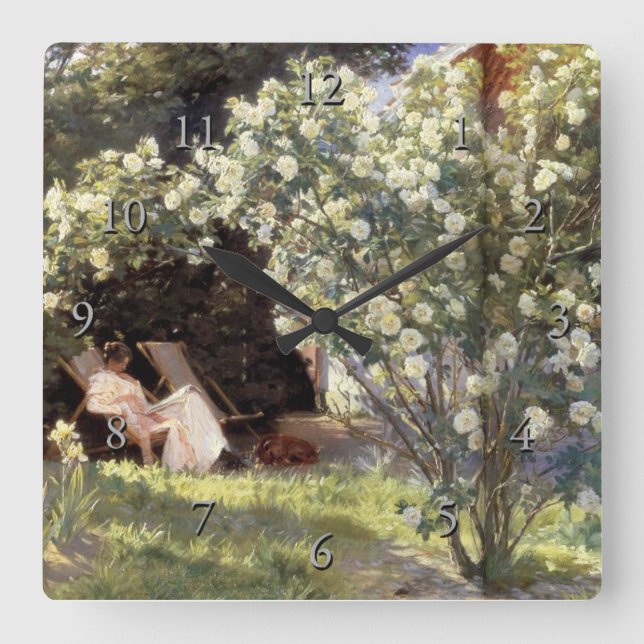 Horloge Carrée Les Roses de Kroyer (Recto)