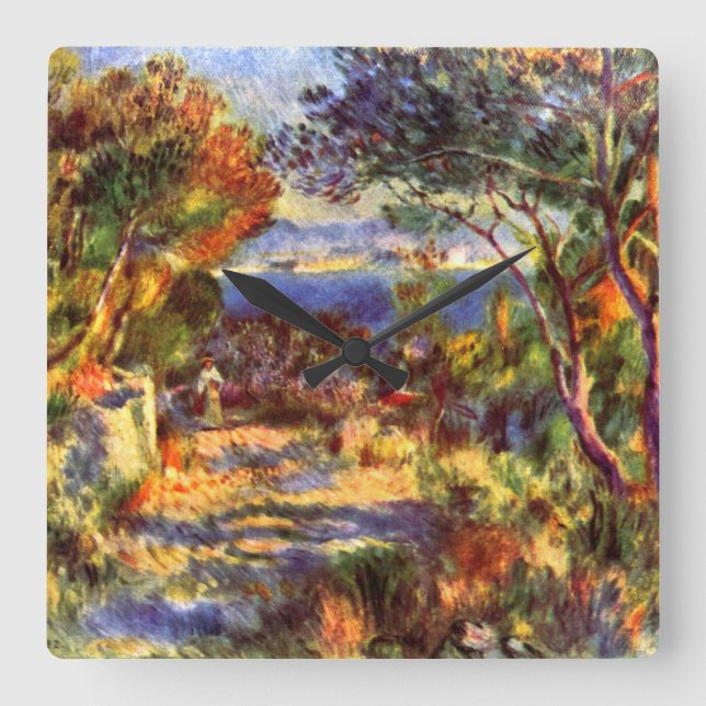 Horloge Carrée L'Estaque par Pierre Renoir, Impressionnisme Vinta (Recto)