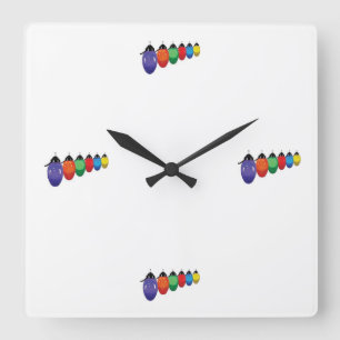 Horloge Carrée LET's TELL TIME "CHRISTMAS LIGHTS" CLOCK