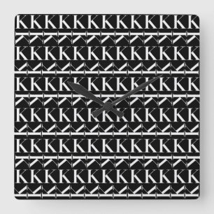 Horloge Carrée Lettre initiale monogramme K