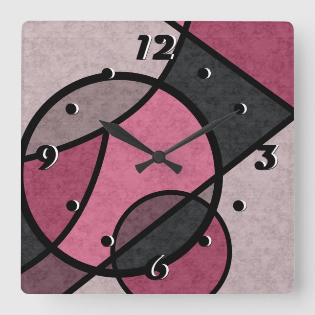 Horloge Carrée Lever rose, abstrait (Recto)