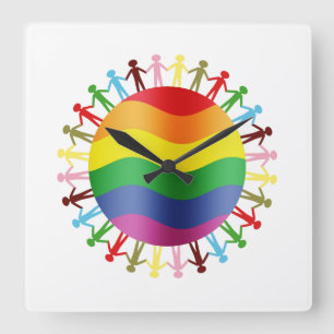 Horloge Carrée LGBT World Harmony