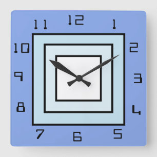 Horloge Carrée L'horloge bleue carrée