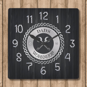 Horloge Carrée L'horloge du bricoleur de l'atelier de papa