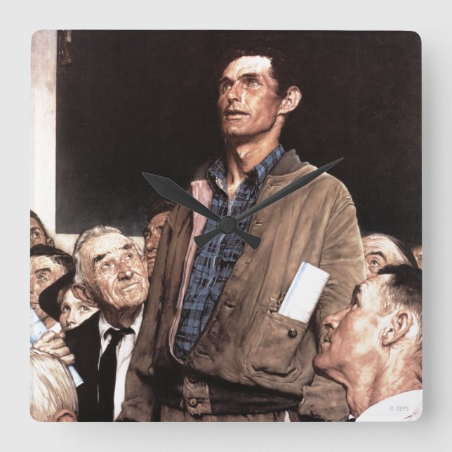 Horloge Carrée Liberté D'Expression (Recto)