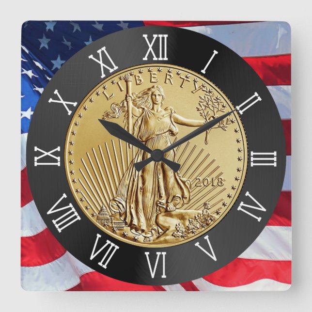 HORLOGE CARRÉE LIBERTÉ D'OR (Recto)