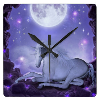 Horloge Carrée licorne