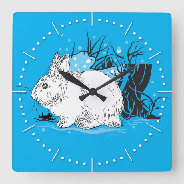 Horloge Carrée Lièvre (Recto)