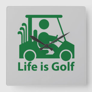 Horloge Carrée Life is golf wall clock