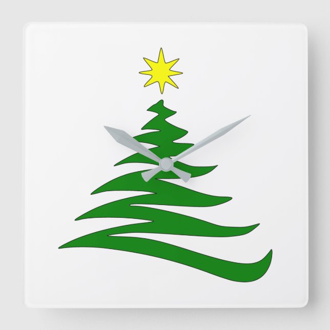 HORLOGE CARRÉE **LIGHT UP THE HOLIDAY TREE** SQUARE WALL CLOCK (Recto)