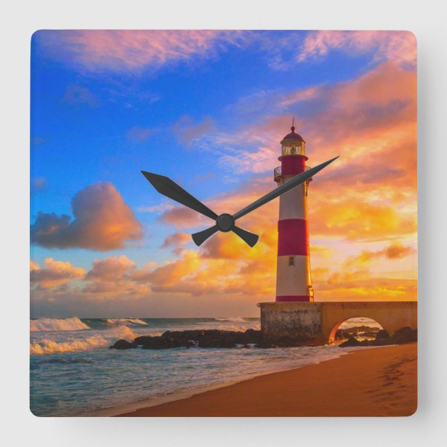 Horloge Carrée Lighthouses | Itapuã Brazil Lighthouse (Recto)