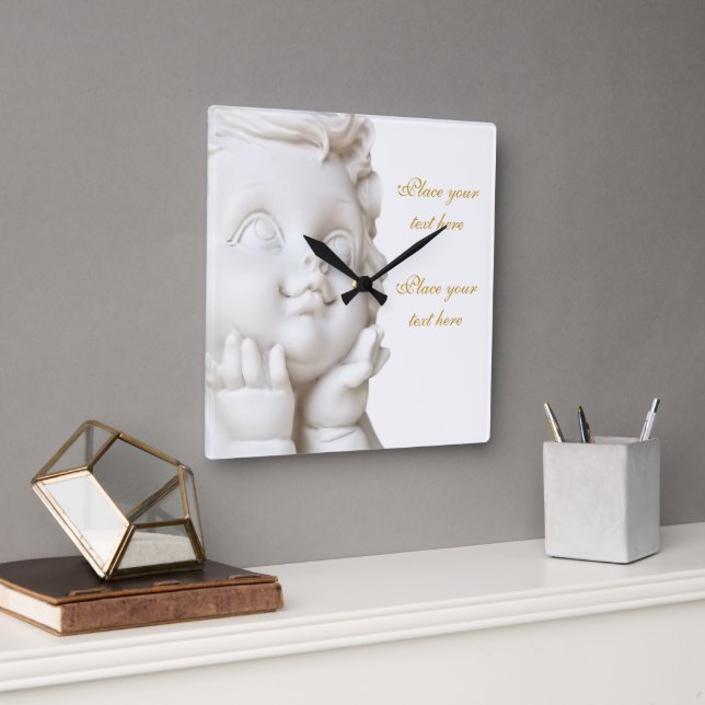 Horloge Carrée Ligne blanche (Bureau)