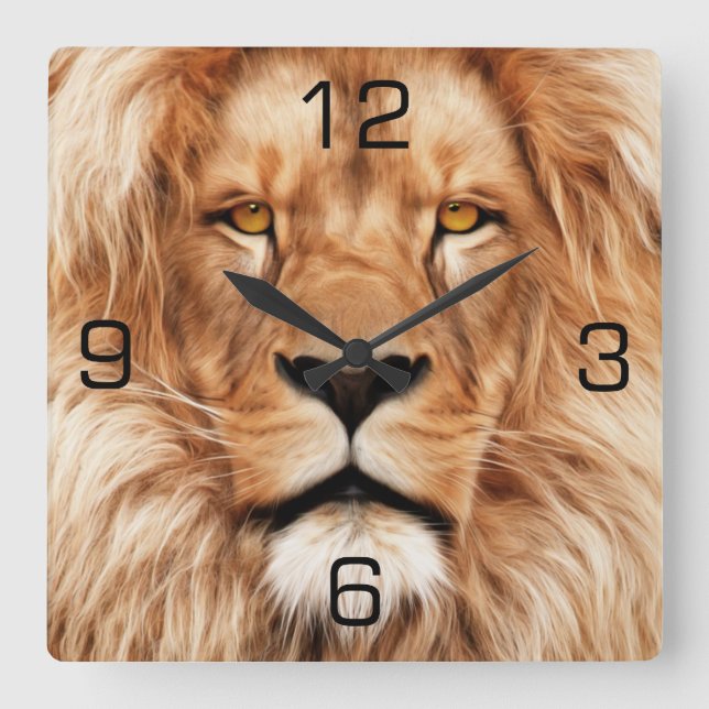 Horloge Carrée Lion le Roi Photo Painting (Recto)