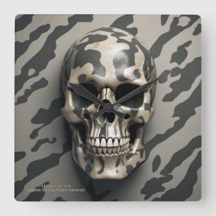 Horloge Carrée LITE Memento Mori Camo Skull