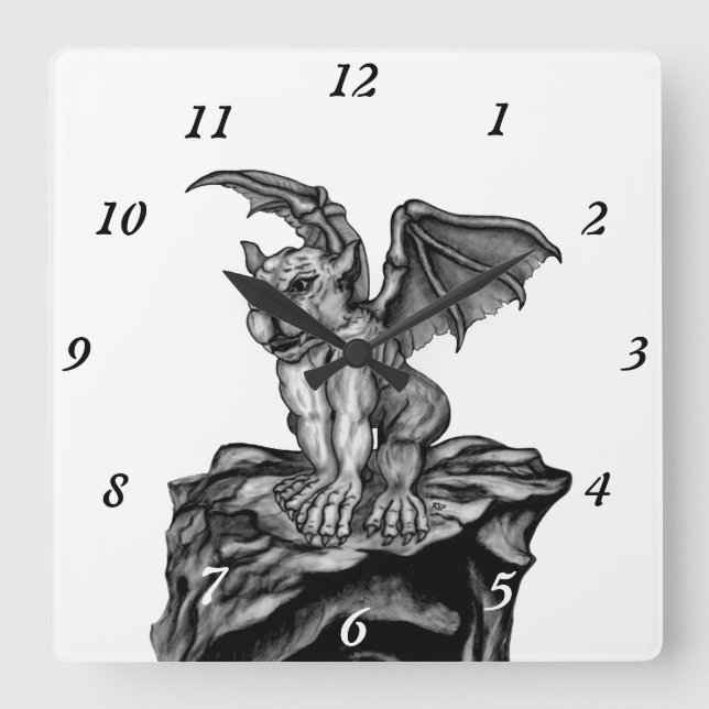 Horloge Carrée Little Golem Gargoyle (Recto)