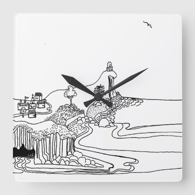 Horloge Carrée Little philosopher (Recto)