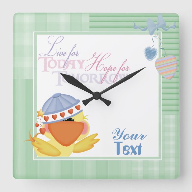 Horloge Carrée Live For Today Wall Clock (Recto)