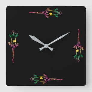 Horloge Carrée Lizard Reptiles Salamander