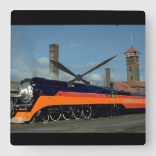 Horloge Carrée Locomotive #4449_Trains de "lumière du jour" de P
