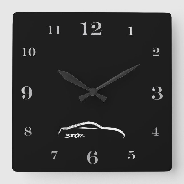 Horloge Carrée logo blanc du traçage 350Z (Recto)