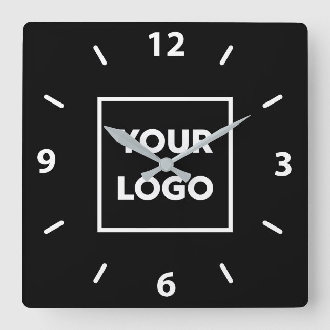 Horloge Carrée Logo commercial de Bold Custom (Recto)