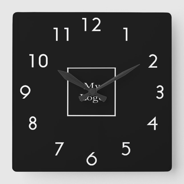 Horloge Carrée Logo de Business White (Recto)