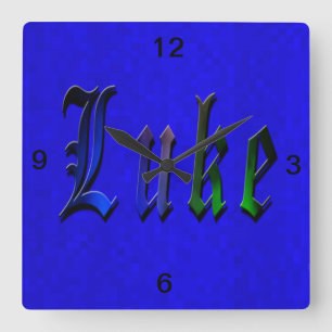 Horloge Carrée Logo Luke Name,