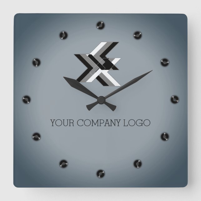 Horloge Carrée LOGO YOUR COMPANY, personalized, add your text lar (Recto)