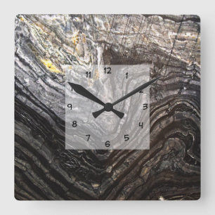 Horloge Carrée Look en pierre naturelle moderne