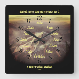 Horloge Carrée Los Doce Discípulos de Jesús Reloj de Pared Cuad