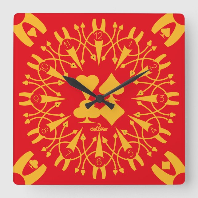 HORLOGE CARRÉE LOVE DEC POKER DECORATIVE BY MASANSER (Recto)