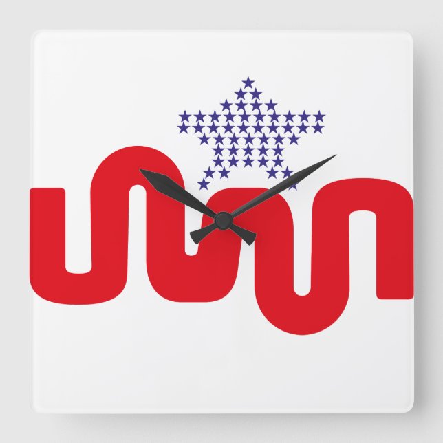 HORLOGE CARRÉE LOVE EXPERIMENTAL USA FLAG STARS BY MASANSER (Recto)