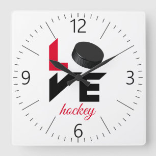 Horloge Carrée Love hockey