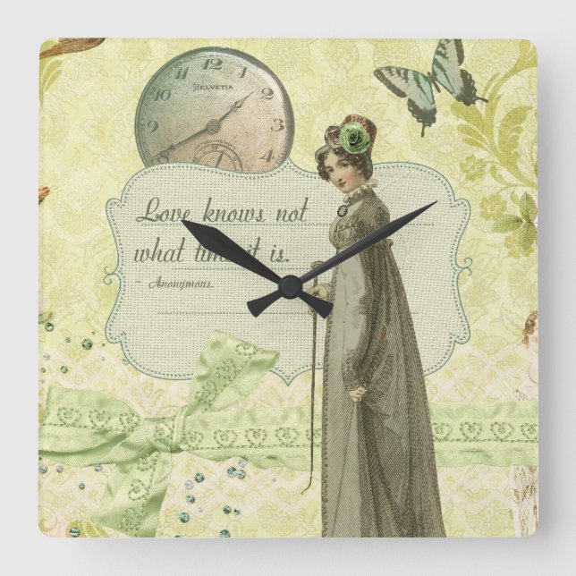 Horloge Carrée Love Knows (Recto)