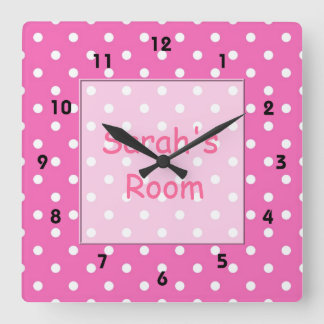 Horloge Carrée Lovely, cute customize, personnel rose
