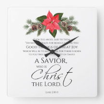 Luc 2:10-11 Bon Tidings Poinsettia Noël