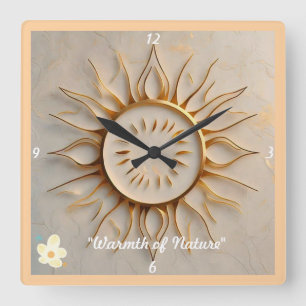 Horloge Carrée "Lumière chaude"