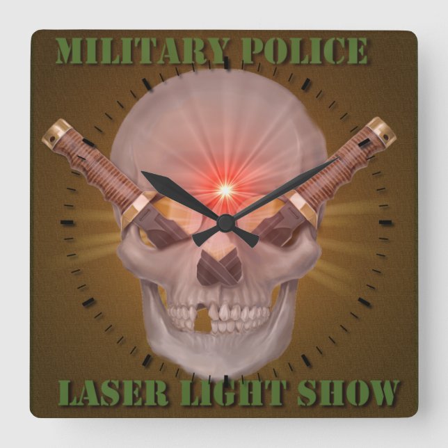 Horloge Carrée Lumière laser de la police militaire (Recto)